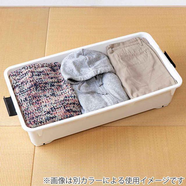 衣装ケース 押し入れ 収納ケース コロモ 幅40×奥行74×高さ18cm 浅型 10個セット （ コロ付き 収納ボックス 衣類収納 収納 透明 クリア 奥行74 ベッド下収納 ベッド下 押入れ クローゼット収納 衣類ケース キャスター付き ）_14