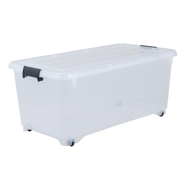 衣装ケース 押し入れ 収納ケース コロモ 幅40×奥行74×高さ31cm 深型 8個セット （ コロ付き 収納ボックス 衣類収納 収納 透明 クリア 奥行74 押入れ クローゼット収納 蓋付き 衣類ケース 押入れ用 キャスター付き ）の通販は