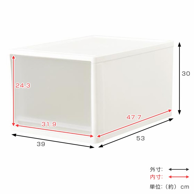 収納ケース ストラ 53-L 幅39×奥行53×高さ30cm クローゼット収納 プラスチック 引き出し 日本製 同色4個セット （ 収納ボックス 収納  の通販はau PAY マーケット リビングート au PAY マーケット－通販サイト