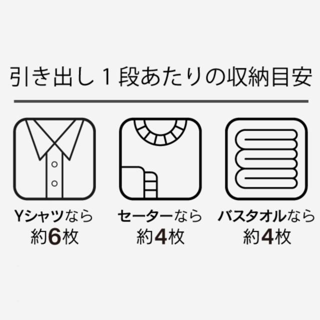 収納ケース エミング 深型ストッカー 木天板 ナチュラル天板 2個セット （ 幅69×奥行42×高さ67.5cm クローゼット 収納 3段 6杯 引き出し 日本製 大容量 プラスチック キャスター付き 押し入れ チェスト 収納ボックス 衣装ケース ）_3