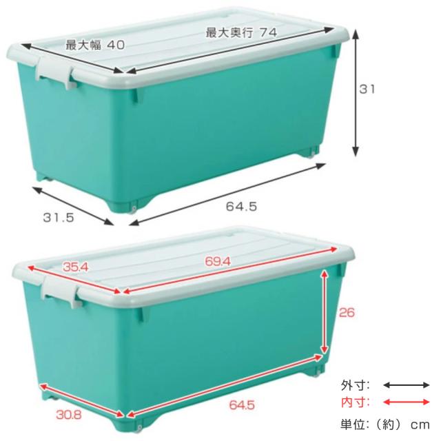 カラフル収納ボックス 7色セット JEJアステージ 収納ボックス ふた付き 同色2個セット 約 幅39×奥行50