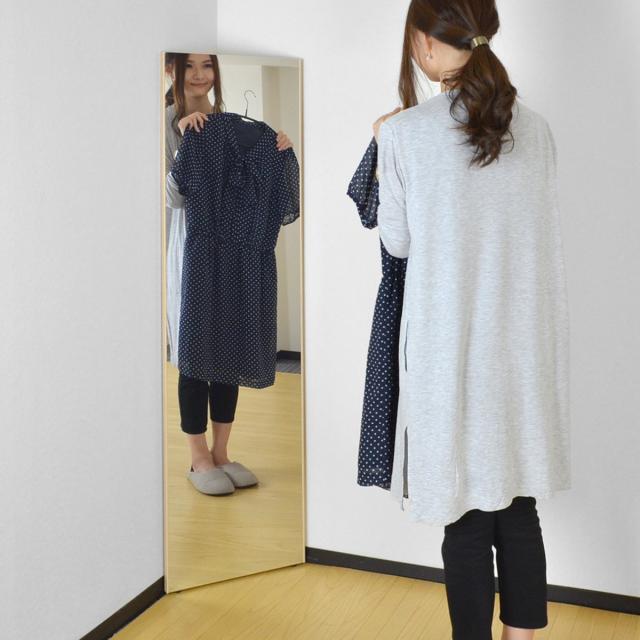 割れない鏡 リフェクスミラー サイズオーダー 2辺フチ付 姿見 幅31〜40cm 高さ101〜130cm （ Refex リフェクス 軽量 超軽量 フィルム フィルムミラー 鏡 オーダーメイド ウォールミラー 壁掛け 立てかけ ミラー 日本製 ）_19