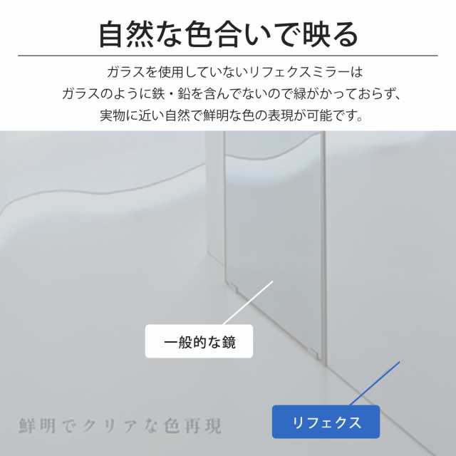 割れない鏡 リフェクスミラー フィットネススタンドミラー 姿見 60cm ...