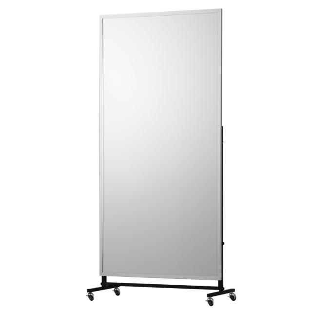 割れない鏡 リフェクスミラー キャスター付き スポーツミラー T型 姿見 90cm×180cm （ 鏡 全身 スタンドミラー フィルム Refex 軽量 超軽量 リフェクス フィルムミラー かがみ 割れない スポーツ ダンス レッスン ）