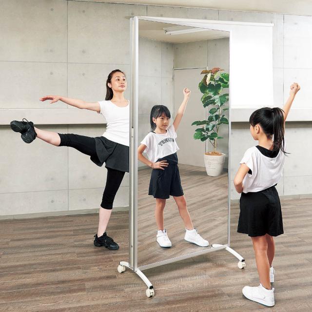 割れない鏡 リフェクスミラー キャスター付きスポーツミラー 両面タイプ 姿見 90cm×180cm （ 鏡 全身 両面ミラー スタンドミラー フィルム Refex 両面 リフェクス フィルムミラー かがみ 割れない スポーツ 軽量 超軽量 ）_16