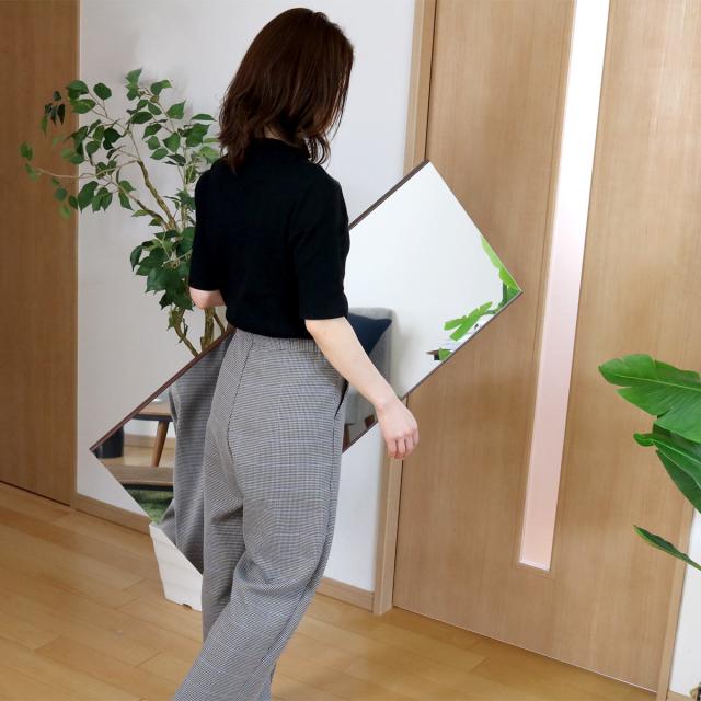 割れない鏡 リフェクスミラー エアー ミニ 40×100cm （ 鏡 ミラー 壁掛けミラー ウォールミラー 吊り下げ フィルムミラー 軽い 薄い 割れない くっきり 安全 防災 壁掛け おしゃれ 日本製 ）