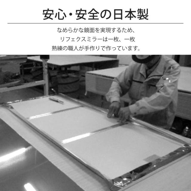 リフェクスミラー ジャンボ姿見 80×150cm 割れない鏡 リフェクスミラー スタンダード ジャンボ 太枠 姿見 80