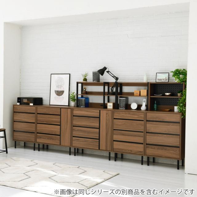 ハイチェスト オープン上棚付 北欧モダン Frsser 約幅56cm （ 脚付 リビング 収納 間仕切り 棚 本棚 オープンラック ラック リビングボード コンセント付 キャビネット ブラウン シンプル 引き出し チェストタンス 木製）