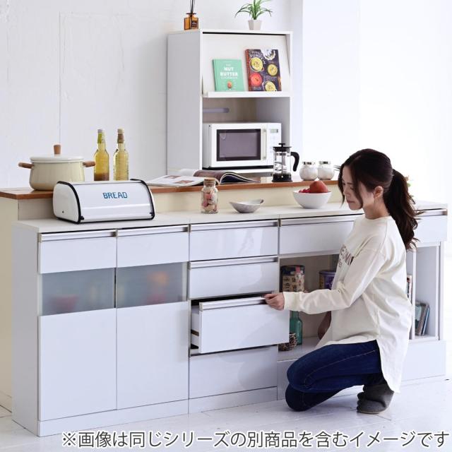 カウンター下収納 チェスト 4段 鏡面前板 幅40cm （ カウンター下 収納 棚 リビング収納 間仕切り カウンター カップボード リビング 引き出し 四段 シンプル ホワイト ）_13