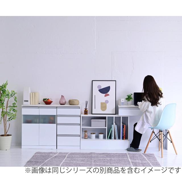 カウンター下収納 チェスト 4段 鏡面前板 幅40cm （ カウンター下 収納 棚 リビング収納 間仕切り カウンター カップボード リビング 引き出し 四段 シンプル ホワイト ）_15