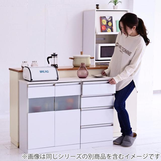 カウンター下収納 チェスト 4段 鏡面前板 幅40cm （ カウンター下 収納 棚 リビング収納 間仕切り カウンター カップボード リビング 引き出し 四段 シンプル ホワイト ）_9