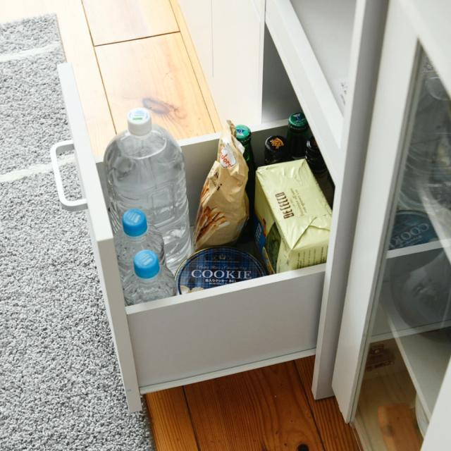 家電ラック 幅32.5cm 高さ124cm ストッカー付 キッチン すき間収納 （ キッチン収納 キッチンラック すきま収納 収納 家電 台所 棚 隙間 コンセント付 スライド棚 キャスター付き ）_13