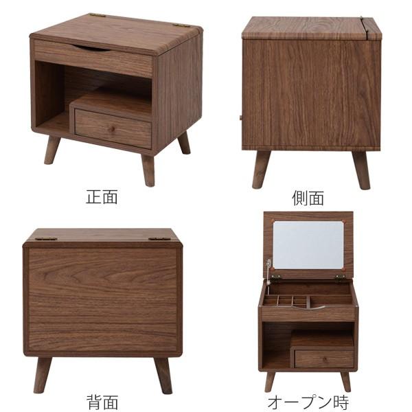 ドレッサー 幅45cm 鏡台 ミニタイプ 北欧風 Pico （ 化粧台 メイク コスメ アクセサリー 収納 メイク台 ロータイプ コンパクト おしゃれ シンプル ミラー付き 化粧水 ボトル 小物収納 ミニ 木目調 北欧 ナチュラル 茶 白 ）_2