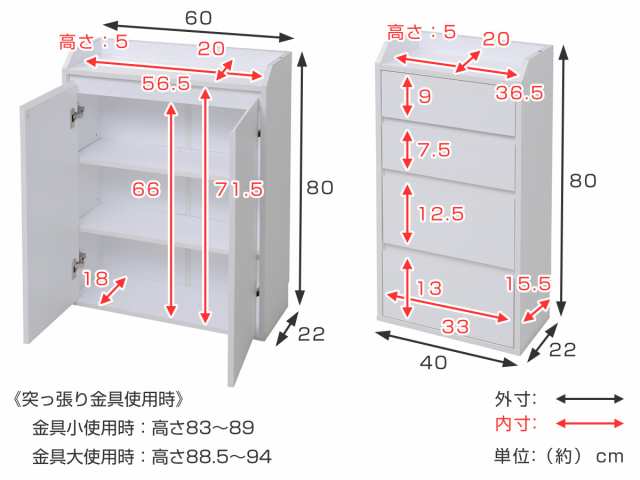 カウンター下収納 薄型 4タイプ フルセット （ カウンター下 カウンター 窓下収納 収納セット 4点セット セット キャビネット 扉付き  チの通販はau PAY マーケット お弁当グッズのカラフルBOX au PAY マーケット－通販サイト