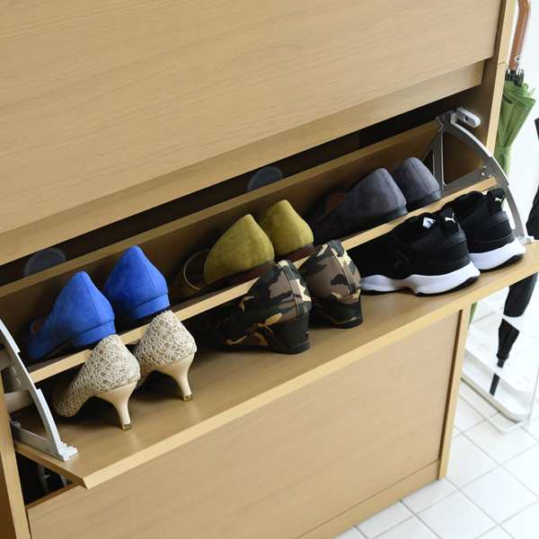 下駄箱 6段 幅79cm 組立品 最大18足収納 （ 靴箱 奥行29 玄関 靴