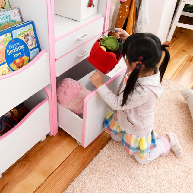 ランドセルラック キッズ収納 引出し付 エッジソフト 幅48cm （ 棚