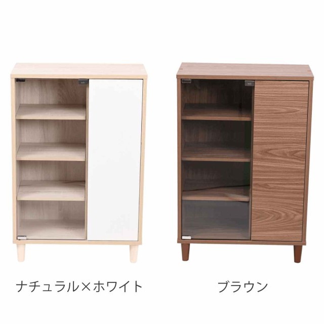 キャビネット ガラス扉 組合せ家具 北欧風 Adatto 幅60cm （ ラック ...