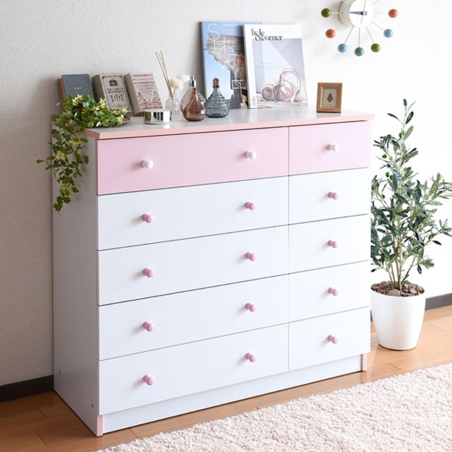 収納 5段 チェスト・タンス 棚 チェスト 幅90cm 5段 カラフル シック （ タンス 収納 棚 ラック