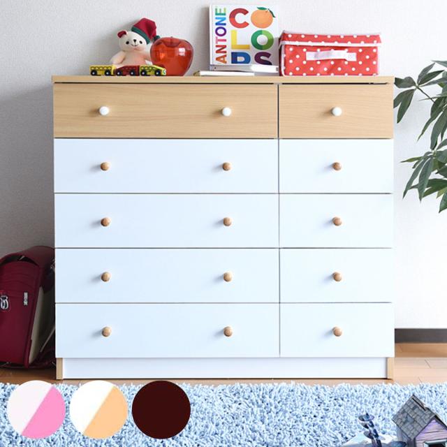 チェスト 幅90cm 5段 カラフル シック （ タンス 収納 棚 ラック 引き出し 五段 家具 たんす 洋服タンス 衣類収納 箪笥 バイカラー 10杯 ）の通販は 24,190円
