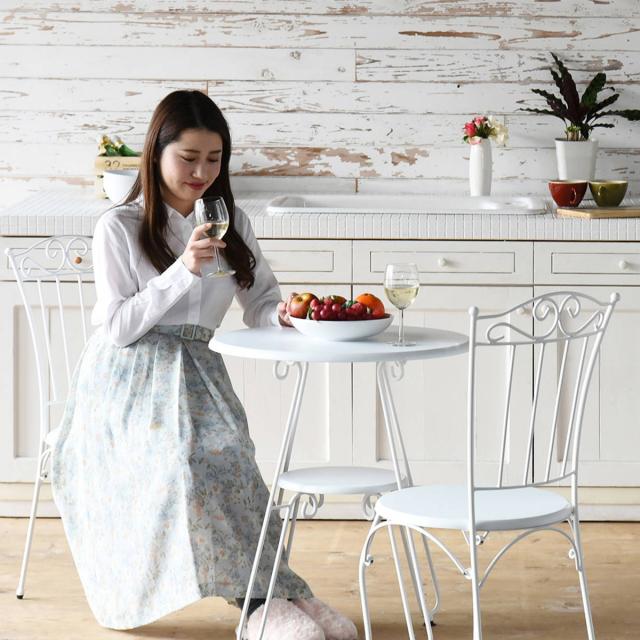 チェア ダイニングチェア 座面高42cm ロートアイアン 姫系 （ 椅子 イス いす