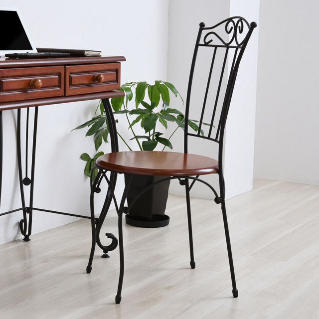 ダイニングチェア 座面高42cm ロートアイアン 姫系 （ 椅子 イス いす