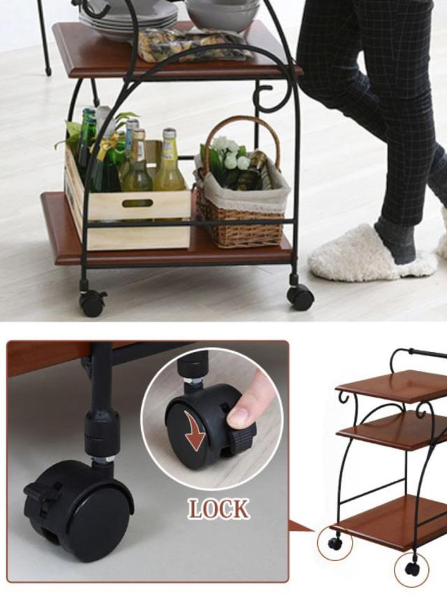 キッチンワゴン 幅41.5cm キャスター付 ロートアイアン 姫系 （ ワゴン