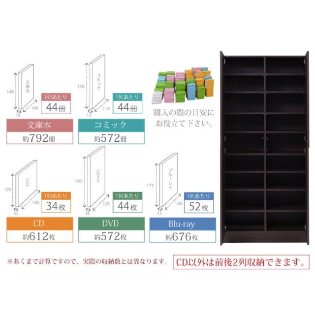 本棚 扉付き 幅81cm 高さ180.5cm 全棚可動 （ ブックシェルフ 1cm