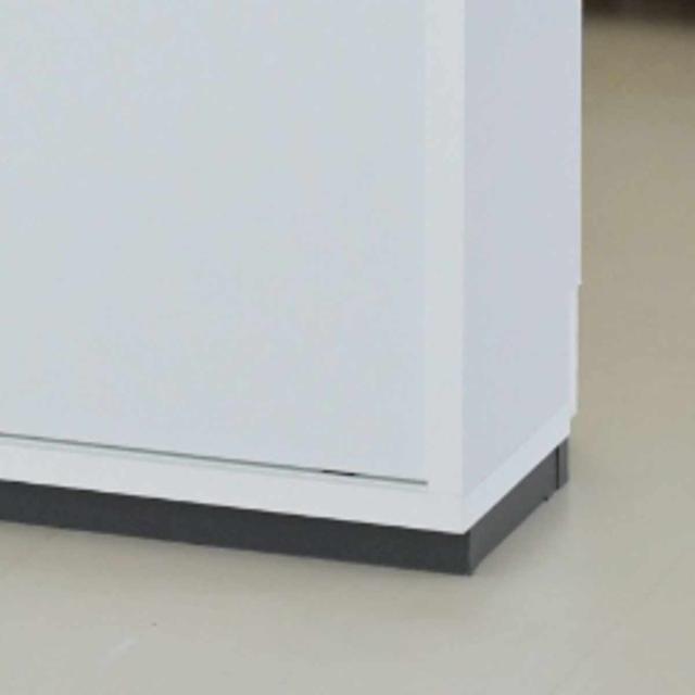 カウンター下収納 幅80.5cm 可動棚6枚 引き戸 （ カウンター下 収納 可動棚 棚 ラック 窓下 食器棚 ディスプレイ リビング ホワイト 白 ブラックガラス ）_18
