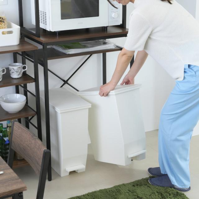ゴミ箱上ラック 幅63cm メラミン ミドルタイプ （ ゴミ箱上 ラック 高さ170cm 収納 棚 シンプル 家具 ごみ箱上 省スペース 食器収納 家電収納 ブラック×ブラウン ホワイト×ホワイト ）_13