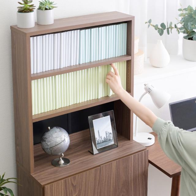 本棚 幅60cm キャビネット ハイタイプ 背面化粧 （ 棚 ラック 扉収納 可動棚 A4対応 コミック収納 リビング収納 家具 ディスプレイ 飾り棚 お掃除ロボット対応 ）_14