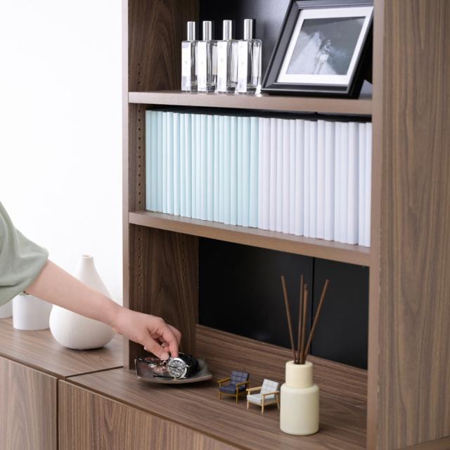 本棚 幅60cm キャビネット ハイタイプ 背面化粧 （ 棚 ラック 扉収納 可動棚 A4対応 コミック収納 リビング収納 家具 ディスプレイ 飾り棚 お掃除ロボット対応 ）_15