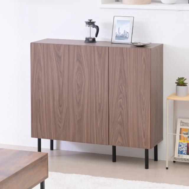 本棚 幅90cm キャビネット 扉付き 背面化粧 （ 棚 ラック 扉収納 可動棚 A4対応 コミック収納 リビング収納 家具 ディスプレイ 飾り棚 お掃除ロボット対応 ）_16