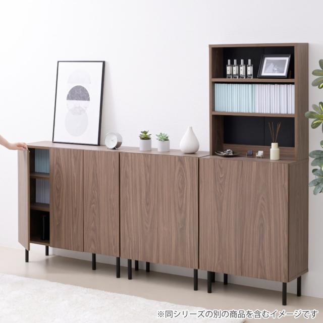 本棚 幅90cm キャビネット 扉付き 背面化粧 （ 棚 ラック 扉収納 可動棚 A4対応 コミック収納 リビング収納 家具 ディスプレイ 飾り棚 お掃除ロボット対応 ）_6
