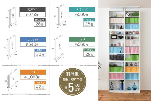本棚 幅90cm 上置きセット 1cmピッチ スリム 大容量 可動棚 （ ラック 棚 1cm刻み A4対応 奥行スリム 飾り棚 ディスプレイ 雑誌 壁面 ダークブラウン ナチュラル ホワイト ）_8
