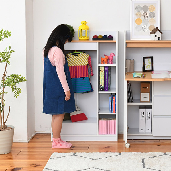 ハンガーラック マルチラック スリム キッズ家具 幅70cm （ 収納 洋服