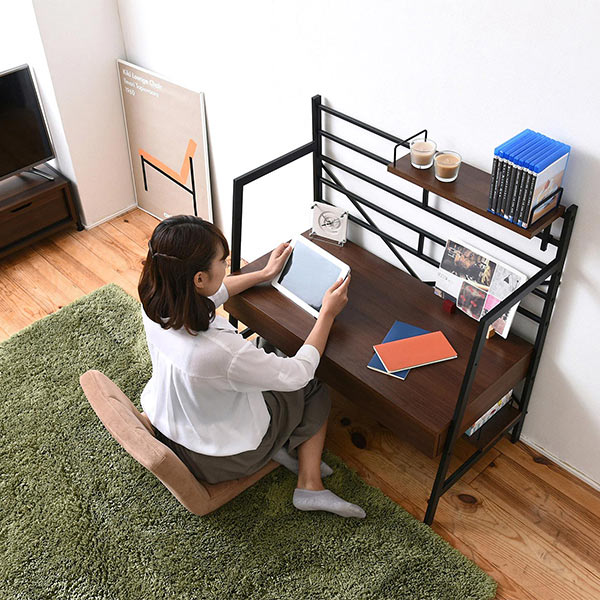 パソコンデスク 幅91cm 2WAY 高さ調節 ハイタイプ ロータイプ