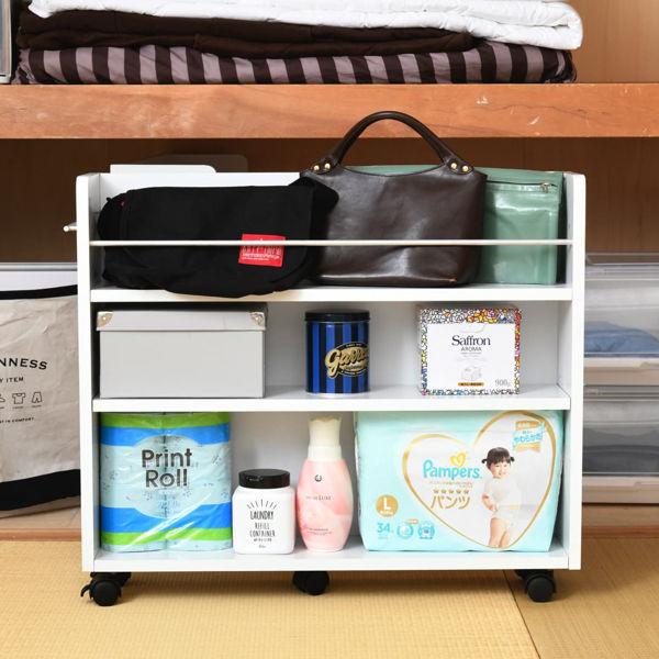 押入れ 収納ラック キャスター付 本棚 2台セット スリム 奥行78cm （ 押入れ収納 収納 ラック 棚 押し入れ キャスター 押し入れ収納 隙間収納 すきま 木製 隙間ラック 薄型 本収納 CDラック DVDラック 幅20 ）の通販は