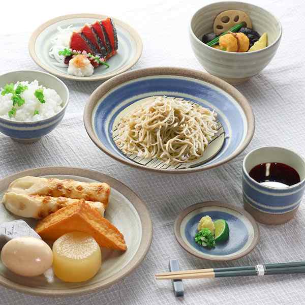 盛鉢 麺鉢 22cm つむぎ 皿 食器 和食器 陶器 日本製 （ そば皿 大鉢