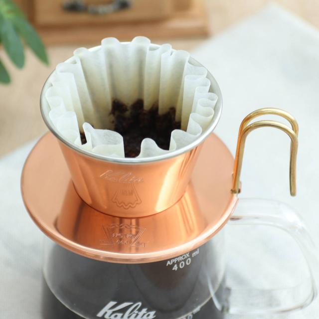 Kalita カリタ ドリッパー WDC-155 （ 1〜2人用 銅製 日本製 三つ穴構造 ドリップ コーヒー コーヒードリッパー コーヒードリップ おしゃれ シンプル 珈琲 用品 器具 コーヒーウェア ハンドドリップ 3つ穴 ）