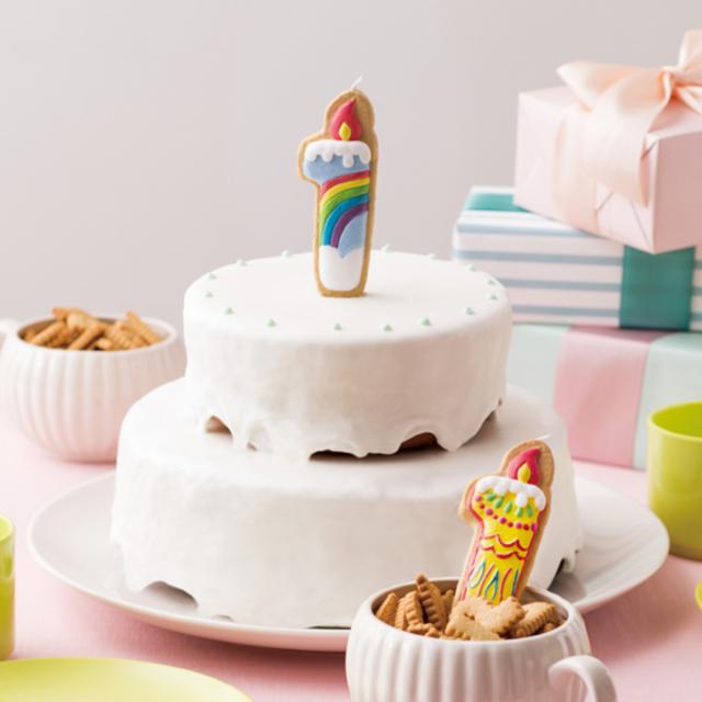 ナンバーキャンドル ろうそく 数字 クッキー 1番 虹 （ ケーキ