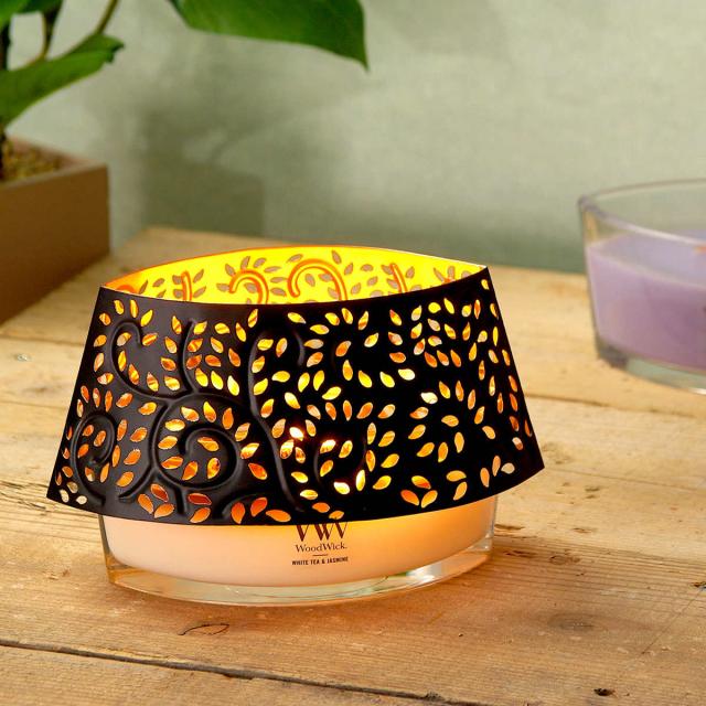 アロマキャンドル ウッドウィック WoodWick ハースウィック シェード付き （ アロマ キャンドル ギフト ソイワックス 蓋付き おしゃれ 香り 木芯 焚き火 フレグランスキャンドル トリロジーハースウィック 木製芯 鉄製シェード ）_9