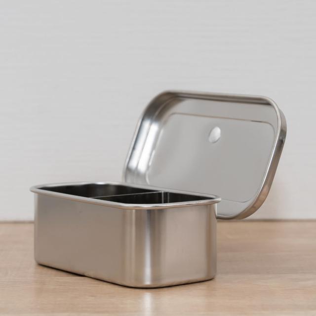 保存容器 18-8プレス ヤクミ入れ 2つ仕切り （ 薬味入れ ステンレス 蓋