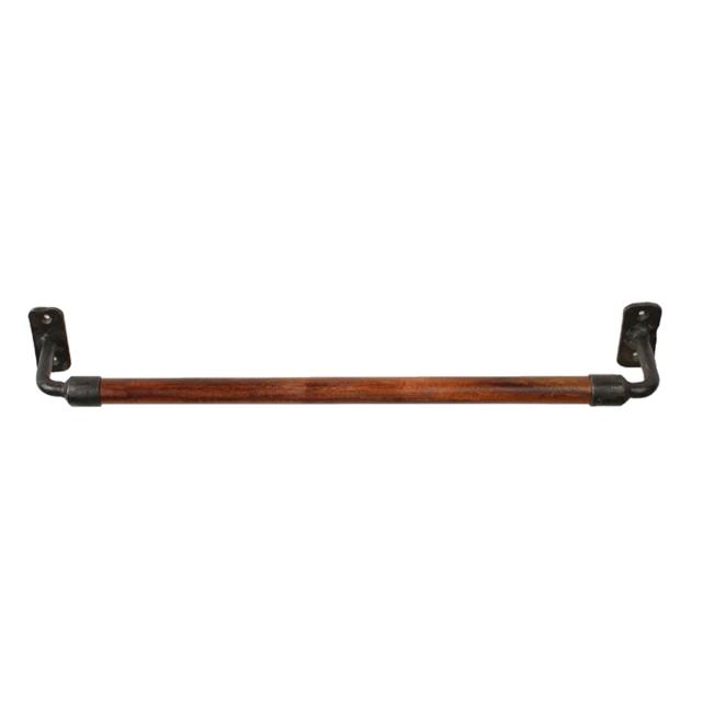 タオルバー アイアン ウッドバータオルハンガー 全長43.5cm （ タオル
