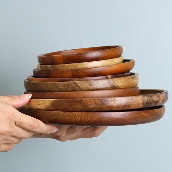 プレート 13cm S ラウンド カフェ 皿 食器 木製食器 天然木 （ 木製