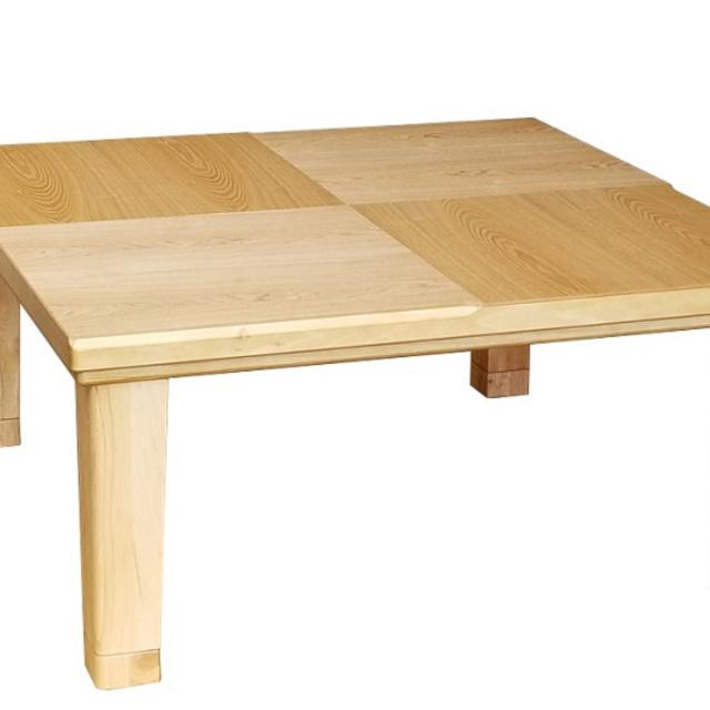 こたつテーブル 継ぎ脚 幅90cm 正方形 小倉 （ こたつ テーブル リビングテーブル ローテーブル 高さ調節 36.5cm 40.5cm 継ぎ足 コタツ 天然木 木製 日本製 1年中 使える 座卓 おしゃれ ハロゲンヒーター ）