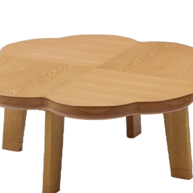 こたつテーブル 継ぎ脚 100×100cm ニュークローバー （ こたつ テーブル リビングテーブル ローテーブル クローバー型 高さ調節 36.5cm 40.5cm 継ぎ足 コタツ 天然木 木製 日本製 1年中 使える 座卓 おしゃれ ハロゲンヒーター ）