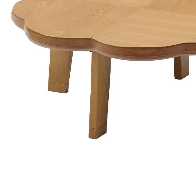 こたつテーブル 継ぎ脚 100×100cm ニュークローバー （ こたつ テーブル リビングテーブル ローテーブル クローバー型 高さ調節 36.5cm 40.5cm 継ぎ足 コタツ 天然木 木製 日本製 1年中 使える 座卓 おしゃれ ハロゲンヒーター ）