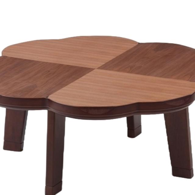 こたつテーブル 継ぎ脚 100×100cm ウォールナット ニュークローバー （ こたつ テーブル リビングテーブル ローテーブル 高さ調節 36.5cm 40.5cm 継ぎ足 コタツ 天然木 木製 日本製 1年中 使える 座卓 おしゃれ ハロゲンヒーター ）