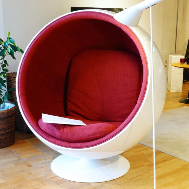 リビングチェア 座面高42cm ボールチェア （ 開梱設置 リプロダクト デザイナーズチェア 回転 チェア 椅子 リビング 1人掛け パーソナルチェア ）の通販は