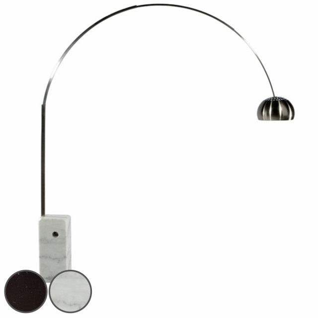 フロアライト アルコランプ リプロダクト LED E26 （ 開梱設置 アーチ型 間接照明 ランプ 照明 デザイナーズ 北欧 LED対応 ステンレス 大理石 デザイン ライト スタイリッシュ モダン リビング 大きい 大型 インテリア ）